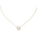 Two-heart diamond pendant in gold