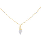 Gold chain with geometric triangle diamond pendant