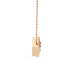 Minimal princess-cut diamond necklace with bezel frame