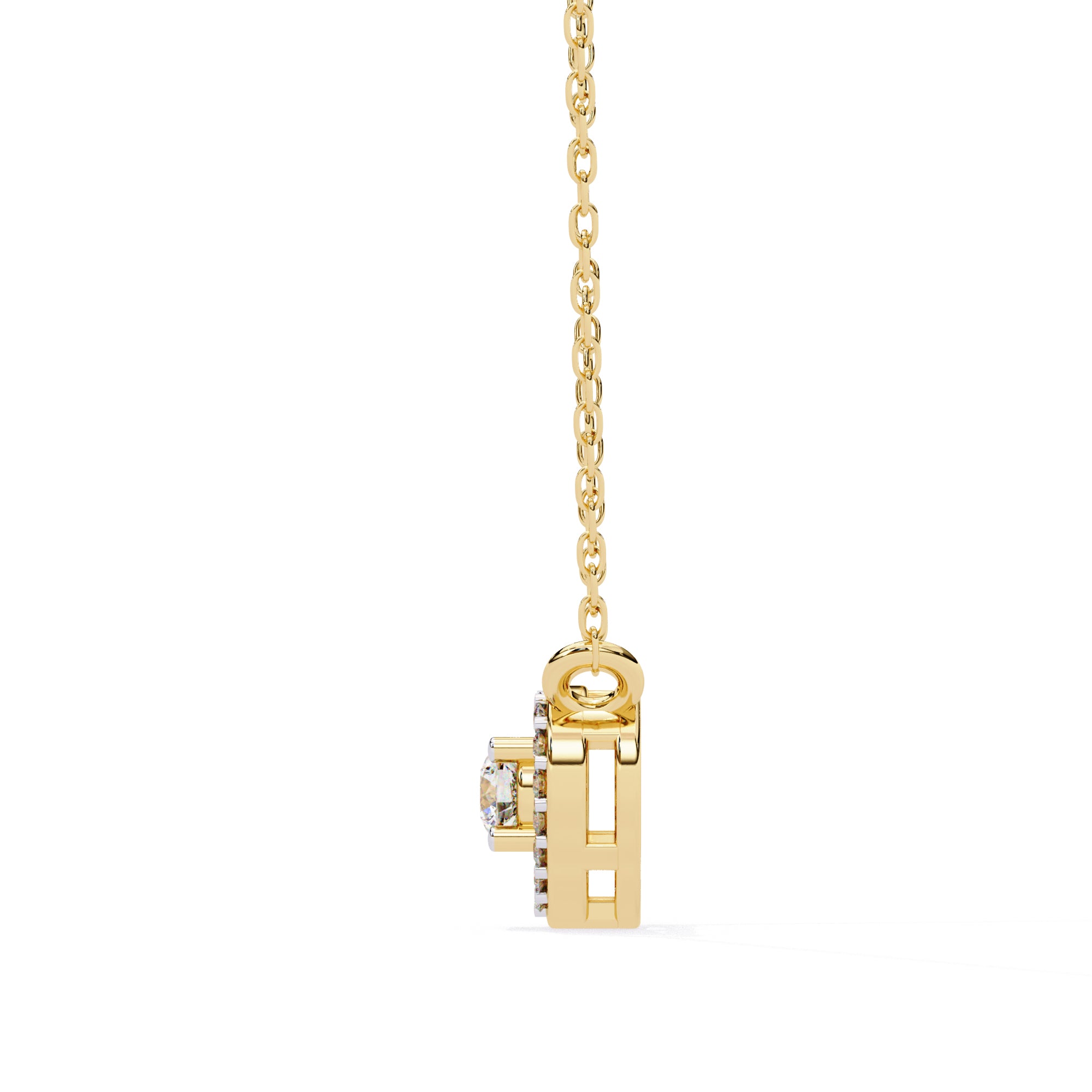 Heart diamond necklace in gold