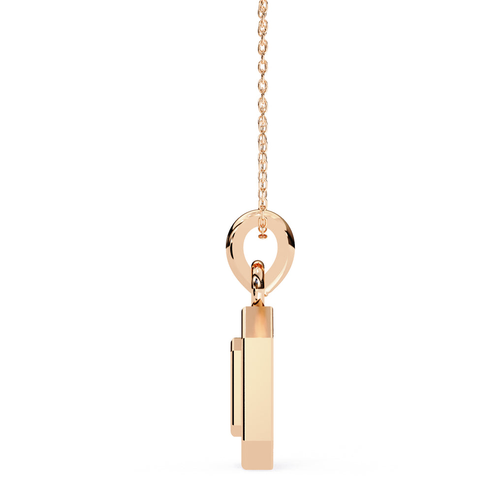 Rose Gold emerald-shape diamond pendant