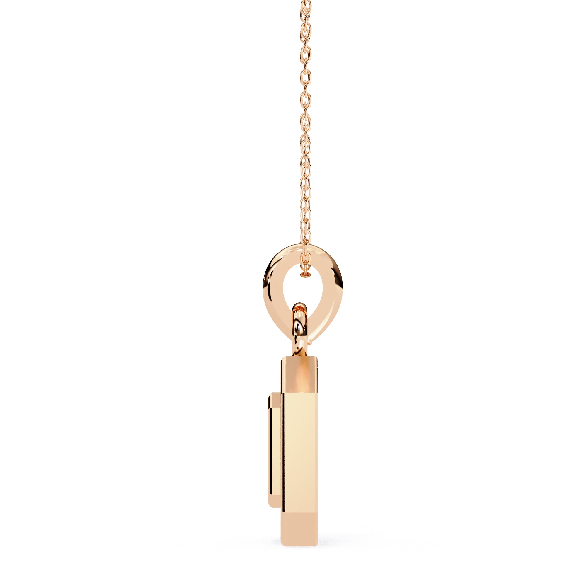 Rose Gold emerald-shape diamond pendant
