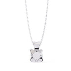 White Gold chain pendant with round solitaire diamond
