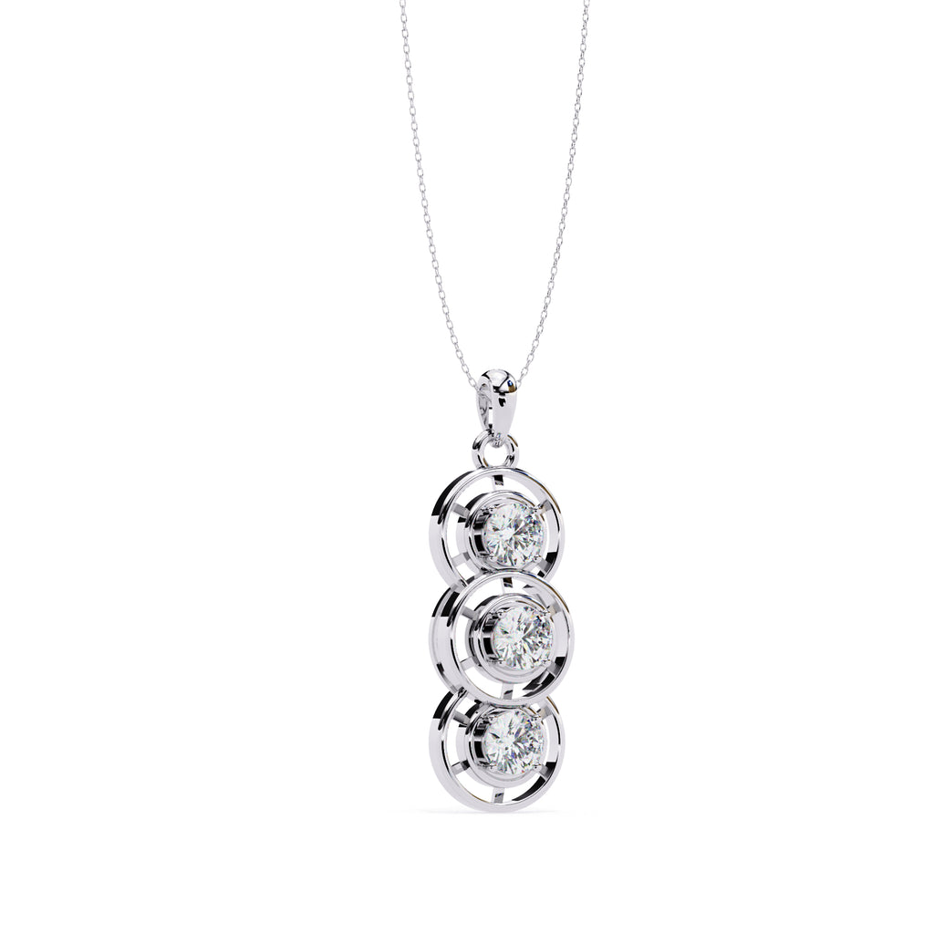 Triple circle pattern diamond pendant for gifting