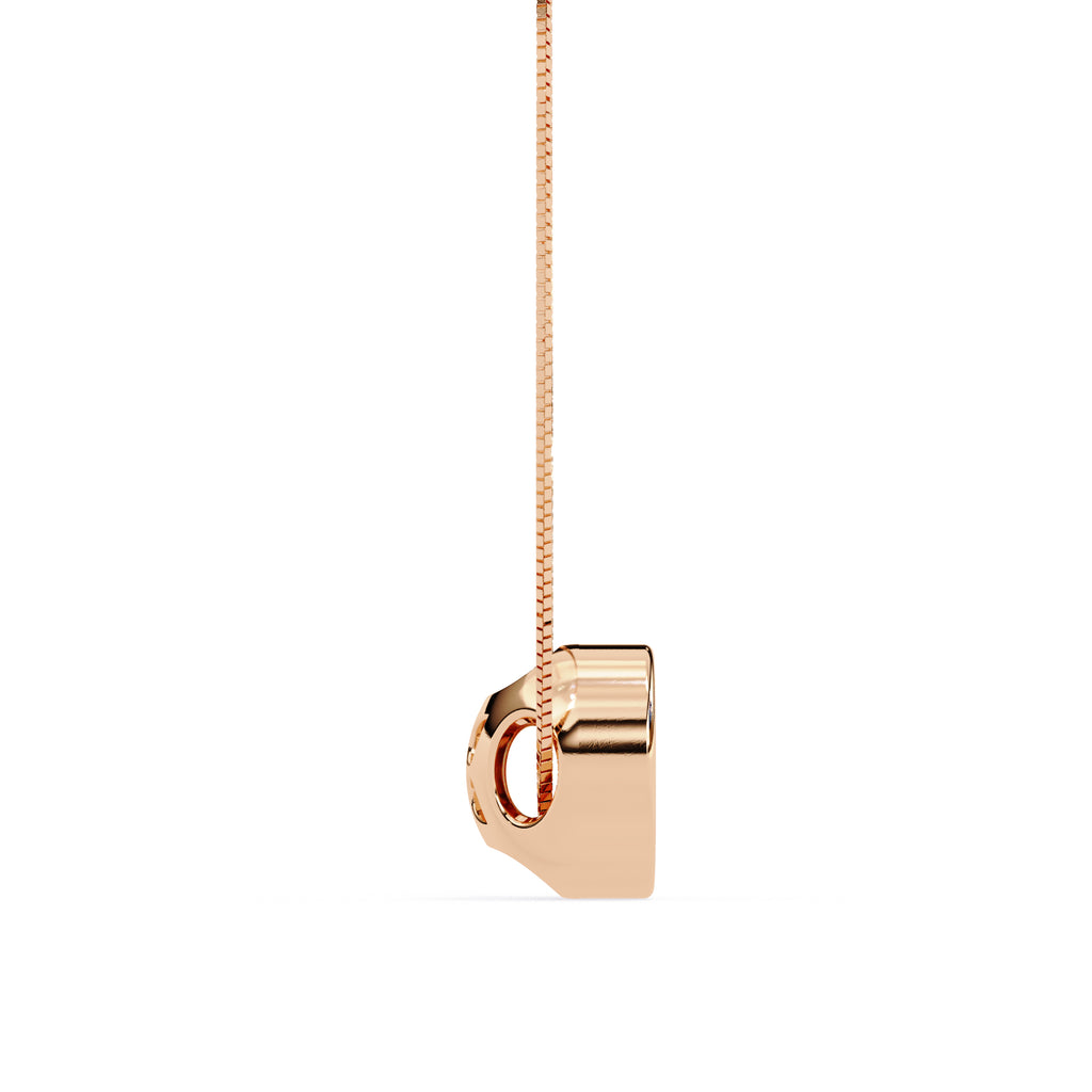 Rose Gold halo diamond necklace