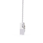Minimal princess-cut diamond necklace with bezel frame