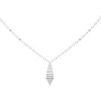 White Gold chain with geometric triangle diamond pendant