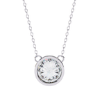 Classic round diamond pendant in White Gold