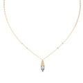 Lab grown diamond gold pendant with stepped geometric pattern