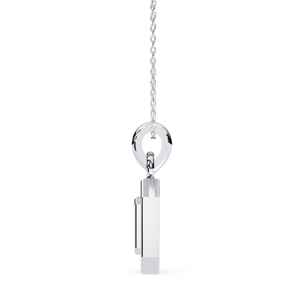 White Gold emerald-shape diamond pendant