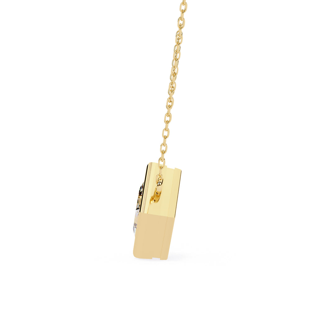 Gold square diamond pendant