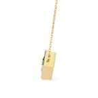 Gold square diamond pendant