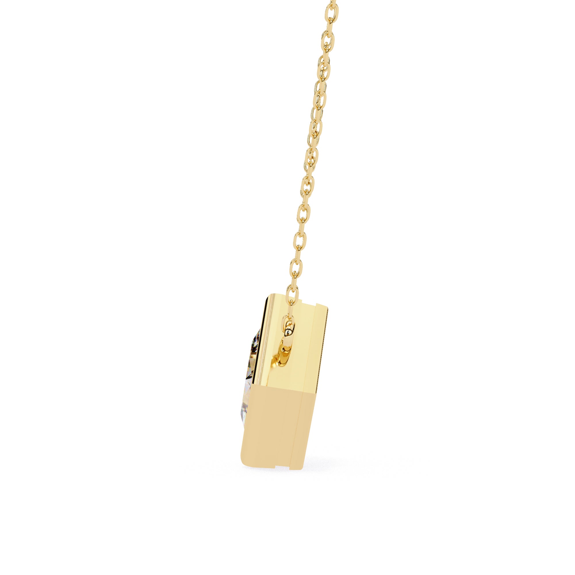 Gold square diamond pendant
