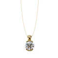 Elegant half-bezel diamond pendant for women