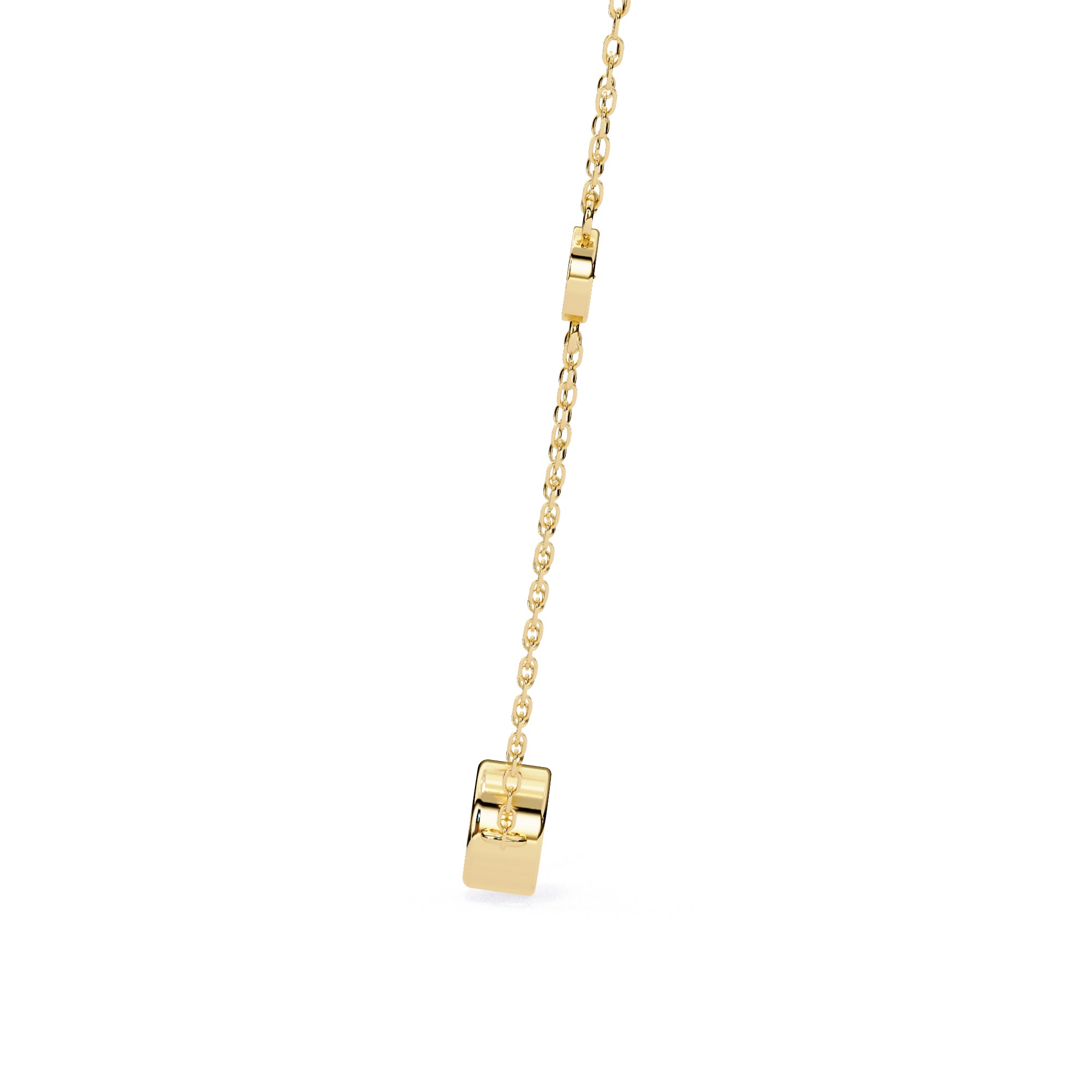Gold bezel diamond necklace