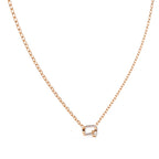 Delicate rose gold chain with geometric diamond pendant