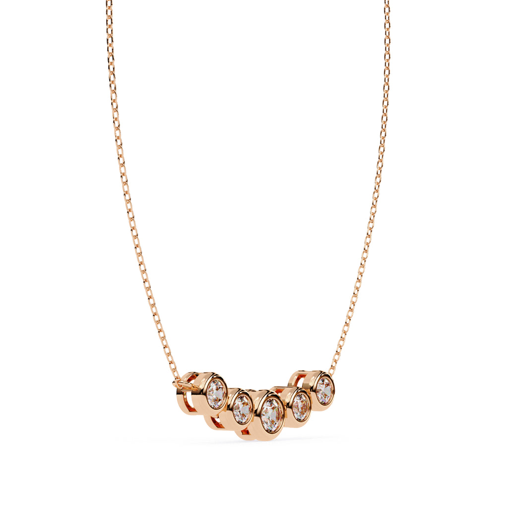 Rose Gold multi-stone diamond necklace