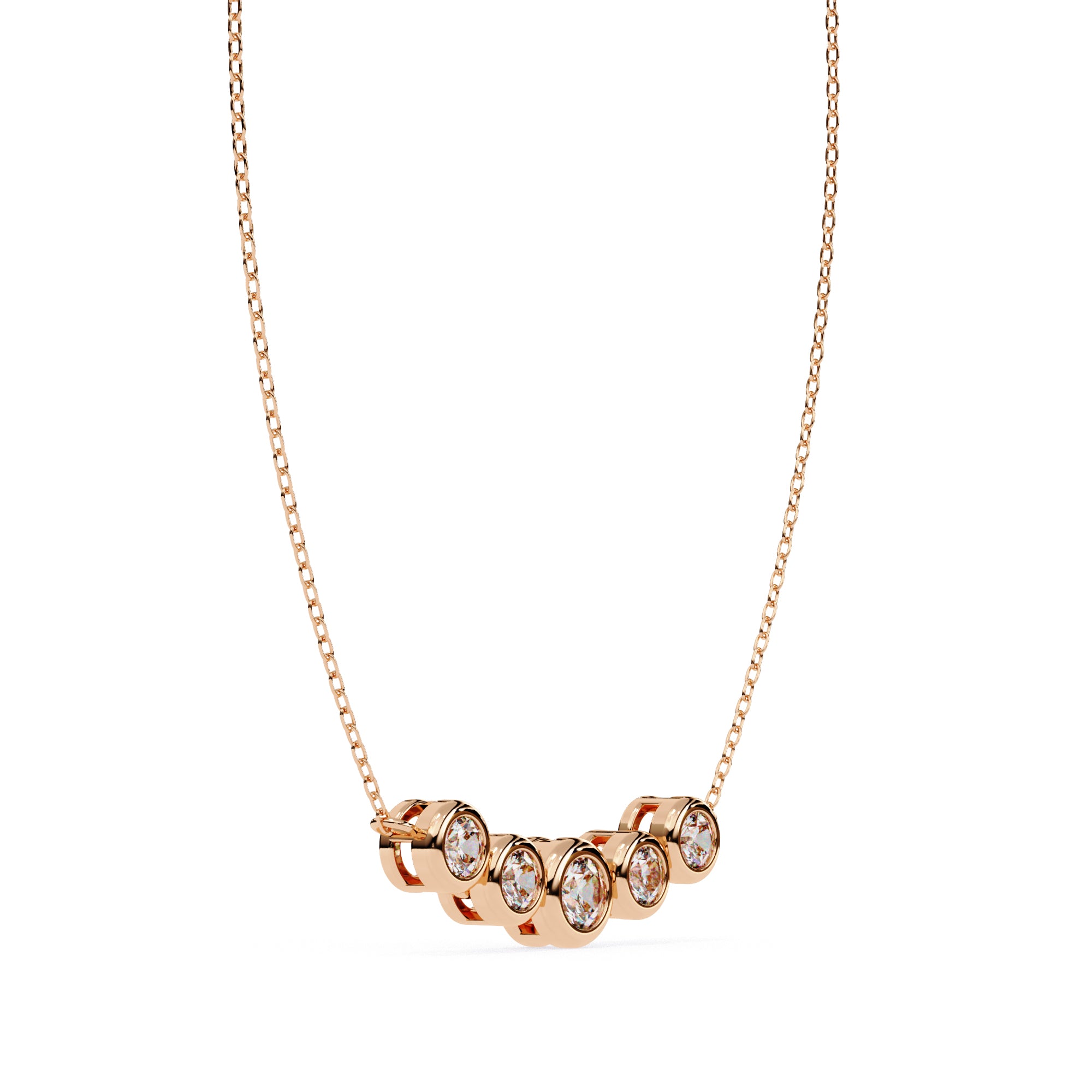 Rose Gold multi-stone diamond necklace