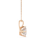 Rose Gold princess-cut diamond pendant for women