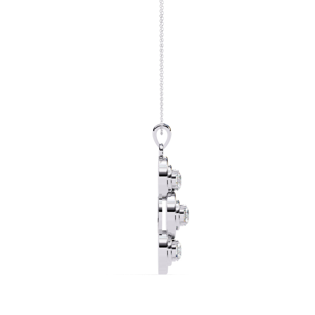 White Gold pendant with three round diamonds