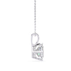 Princess-cut solitaire diamond pendant in White Gold