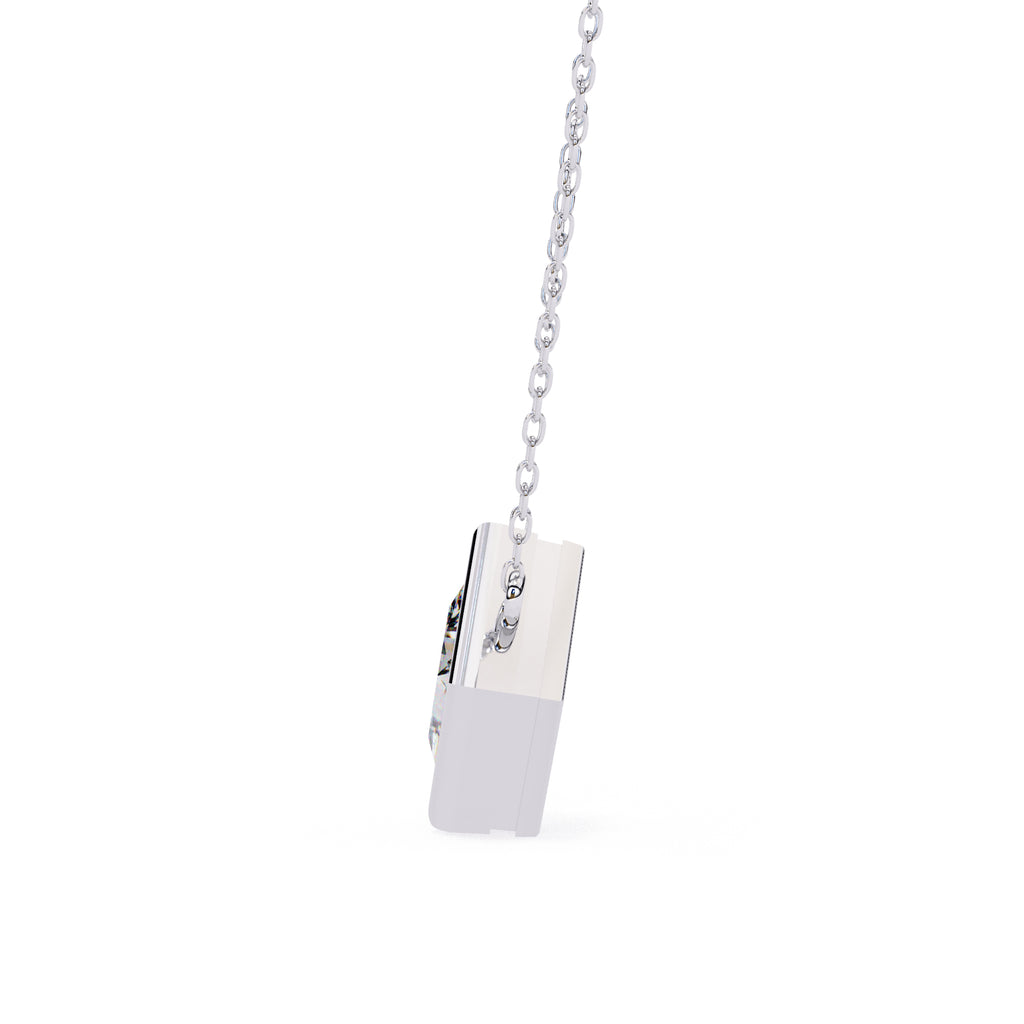 White Gold square diamond pendant