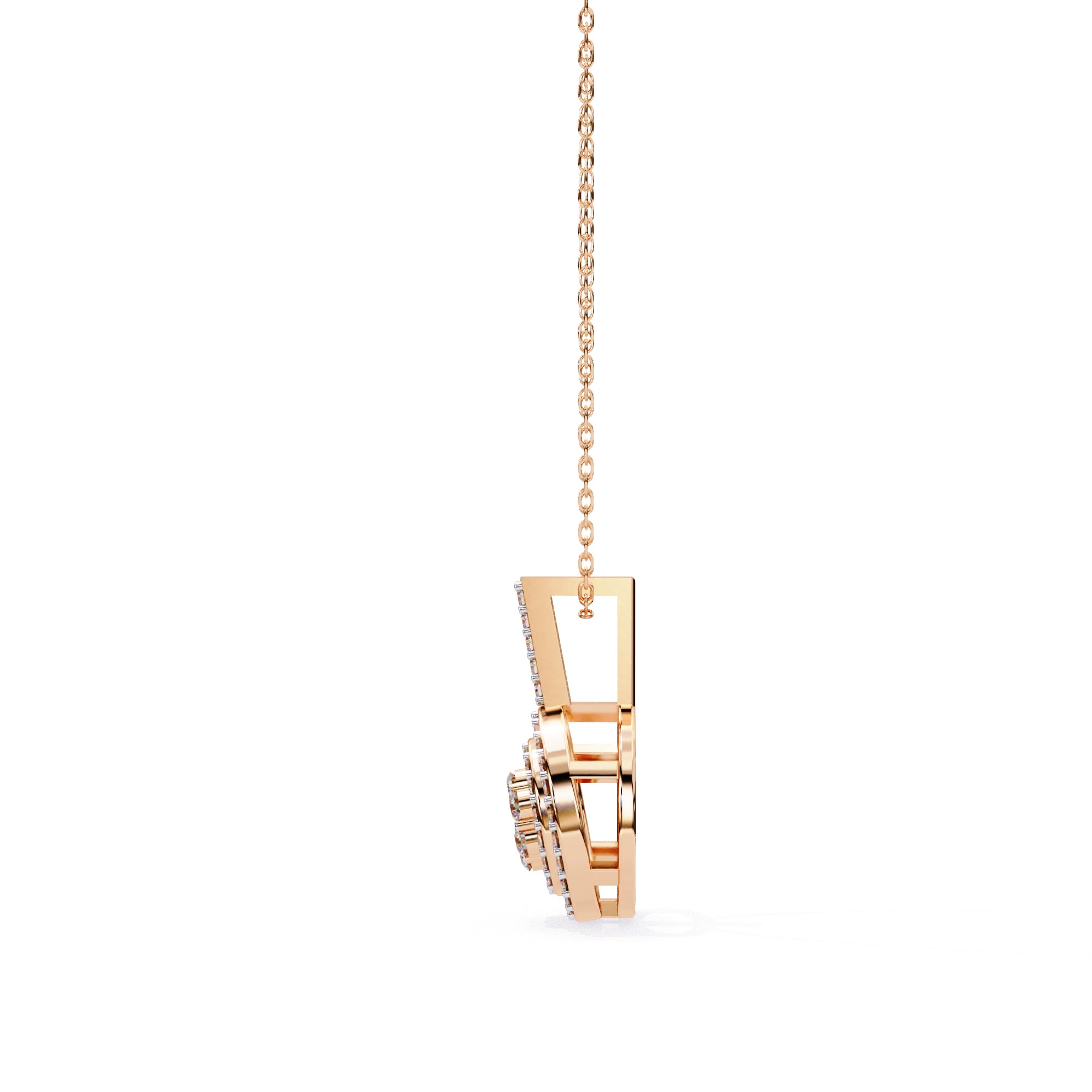 Cluster center round diamond pendant