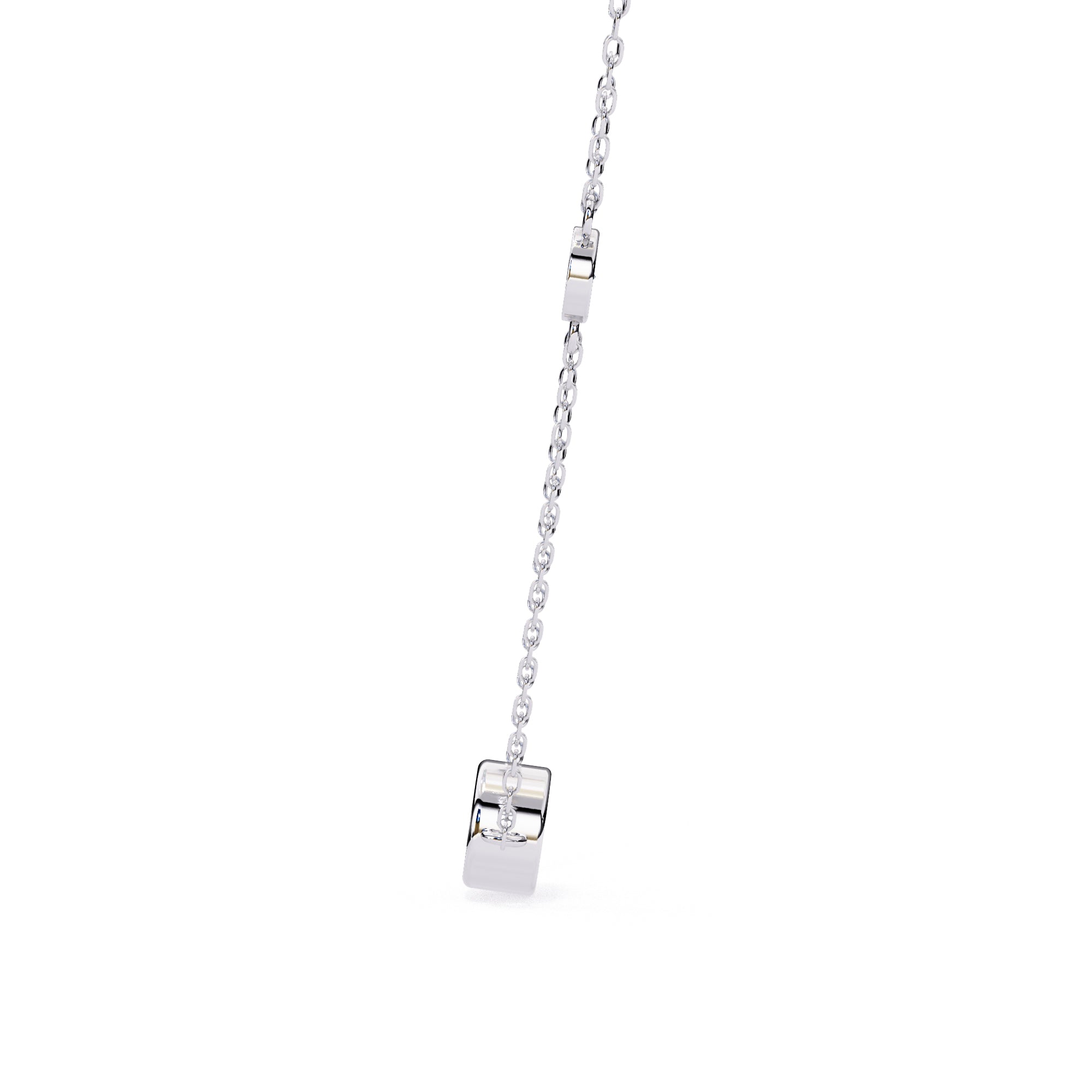 White Gold bezel diamond necklace