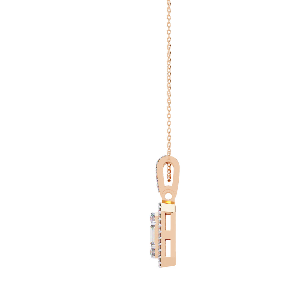 Southern Princess-Cut diamond pendant in Rose Gold