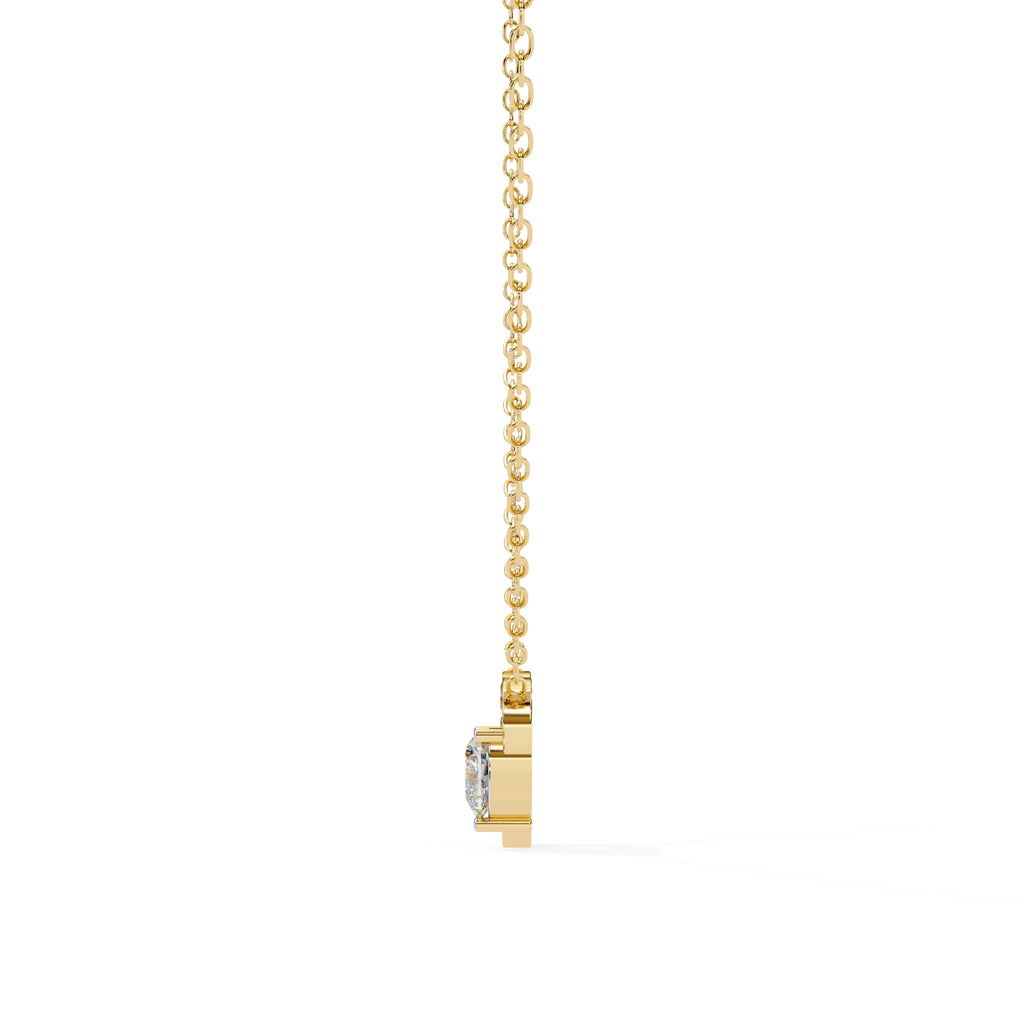 Gold heart diamond pendant