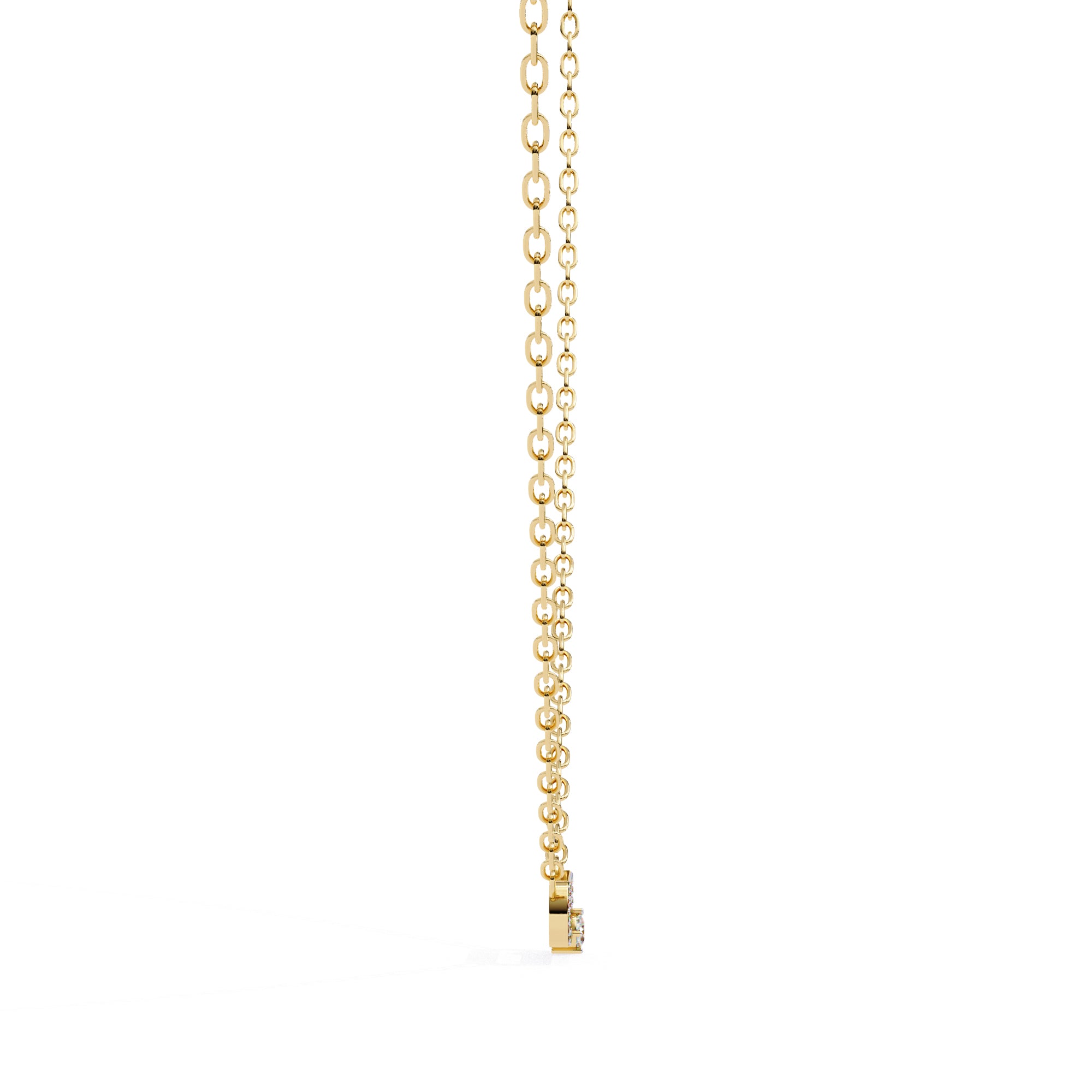 Gold pendant chain with tiny diamond detail