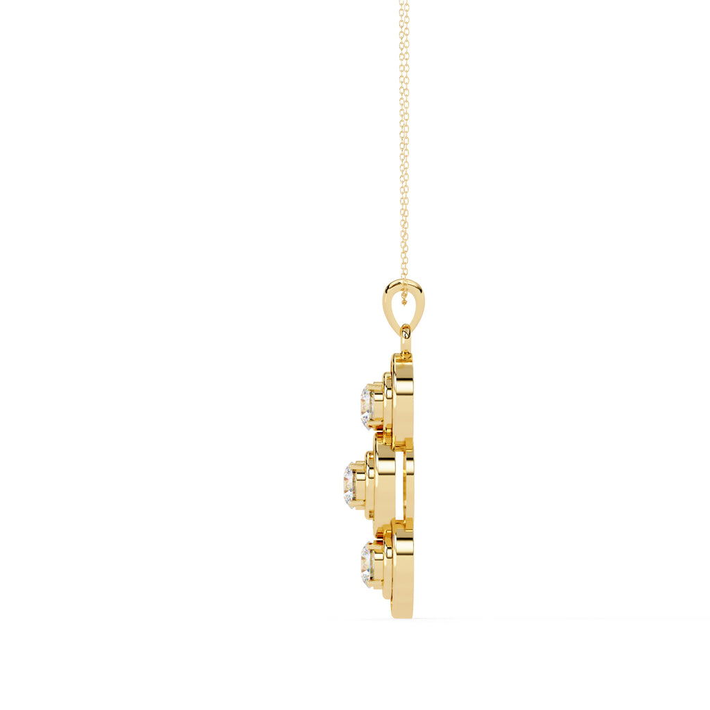 Bondi triple diamond drop pendant in gold