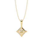 Square diamond solitaire pendant