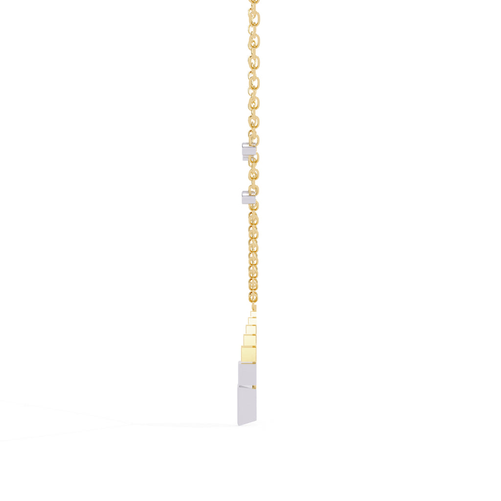 Stylish gold triangle diamond pendant