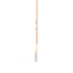 Rose Gold necklace with unique geometric triangle diamond pendant