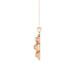 Bondi triple diamond drop pendant in Rose Gold