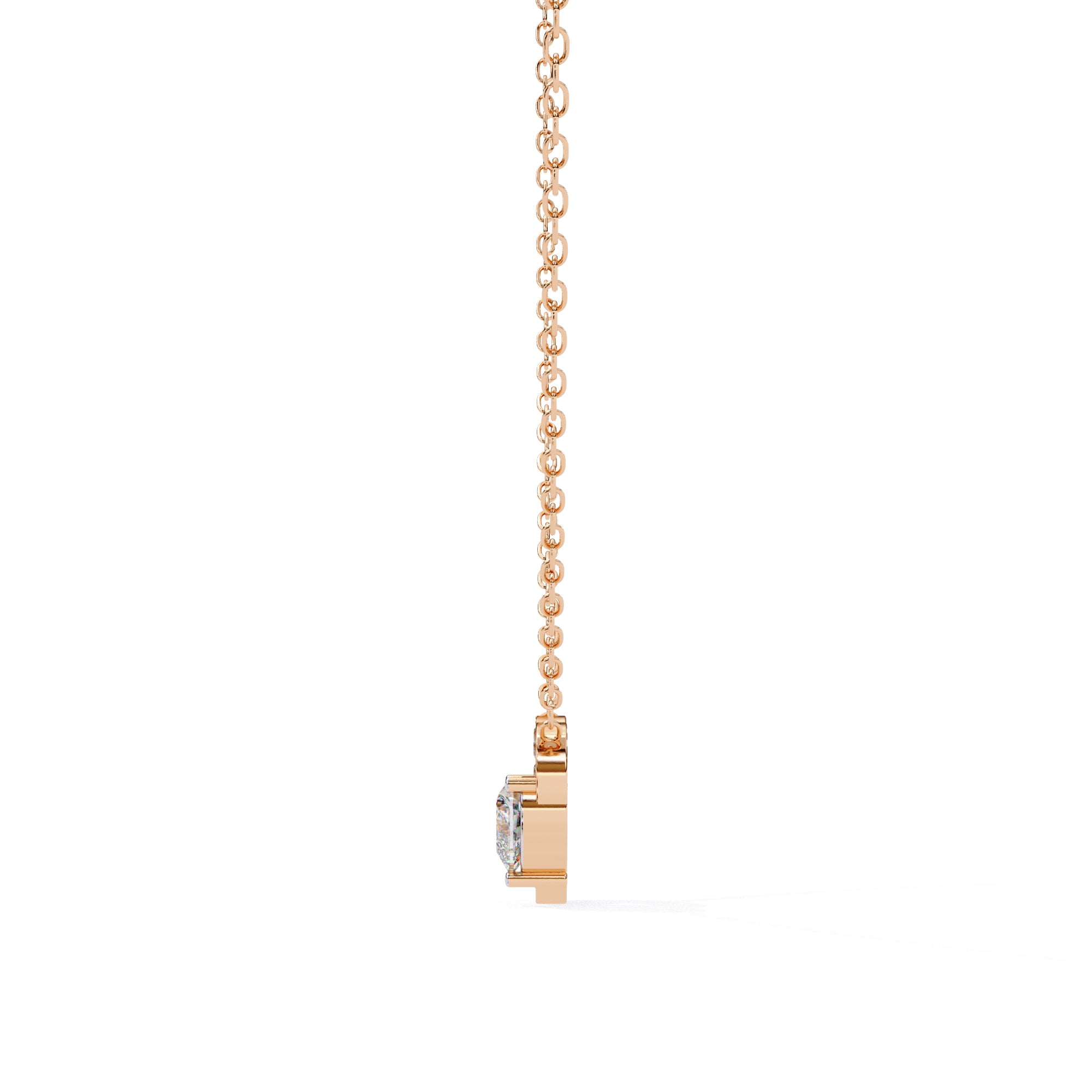 Rose Gold heart diamond pendant