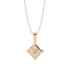 Square diamond solitaire pendant