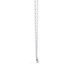 Delicate white gold chain with geometric diamond pendant