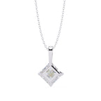 Square diamond solitaire pendant