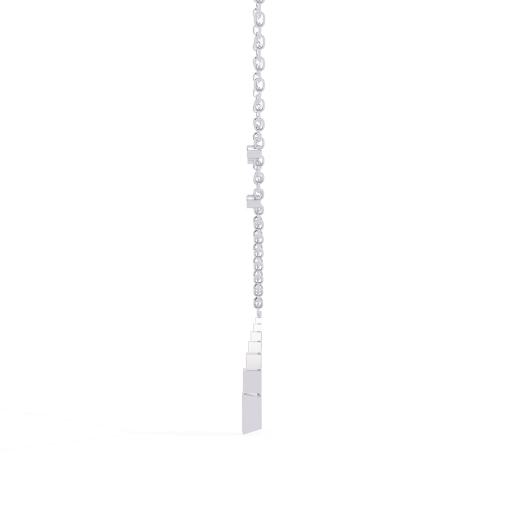 Stylish white gold triangle diamond pendant