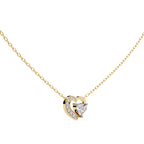 Romantic two-heart diamond pendant design