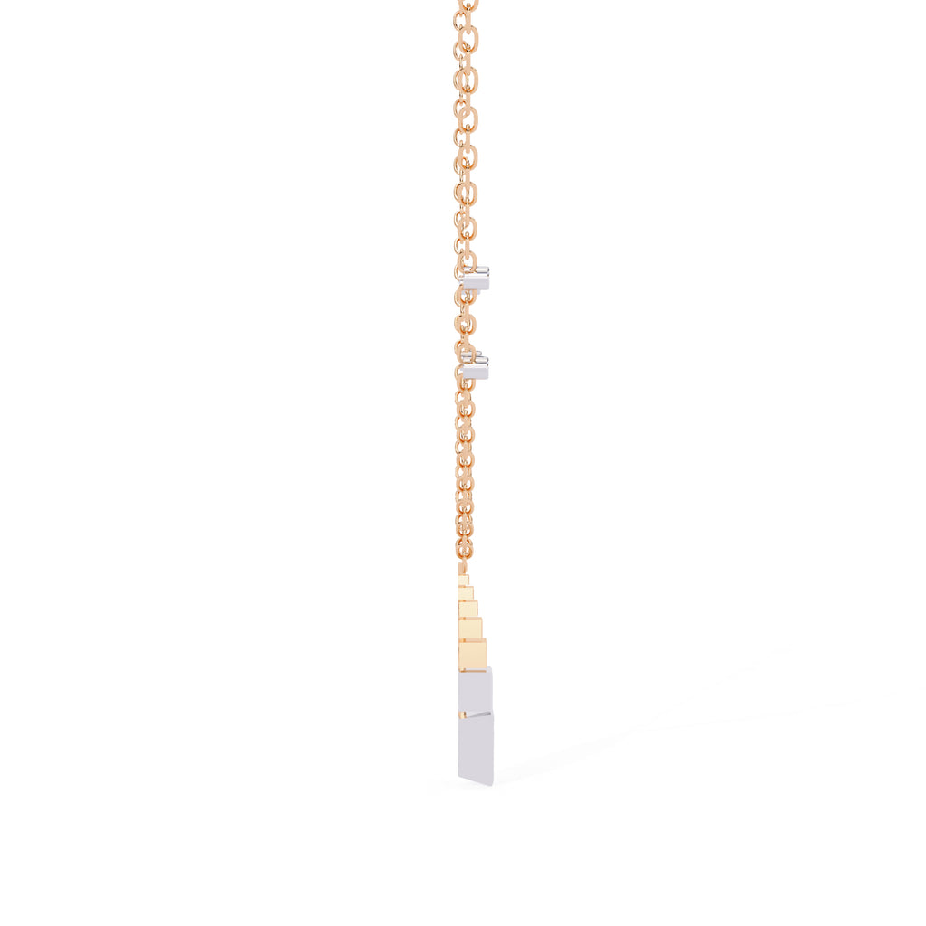 Triangular-shaped diamond pendant in rose gold