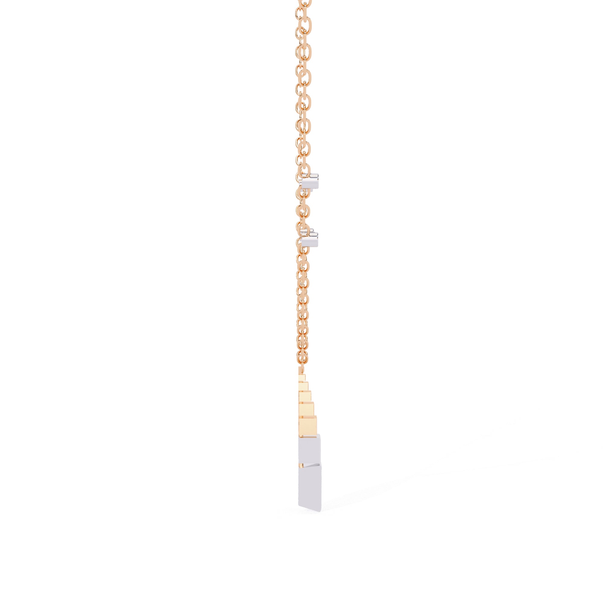 Triangular-shaped diamond pendant in rose gold