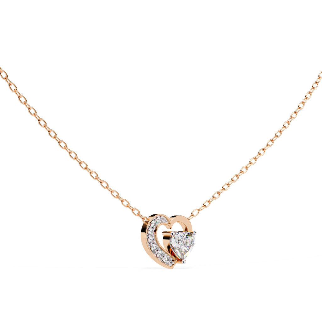 Romantic two-heart diamond pendant design