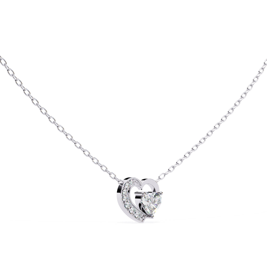 Romantic two-heart diamond pendant design