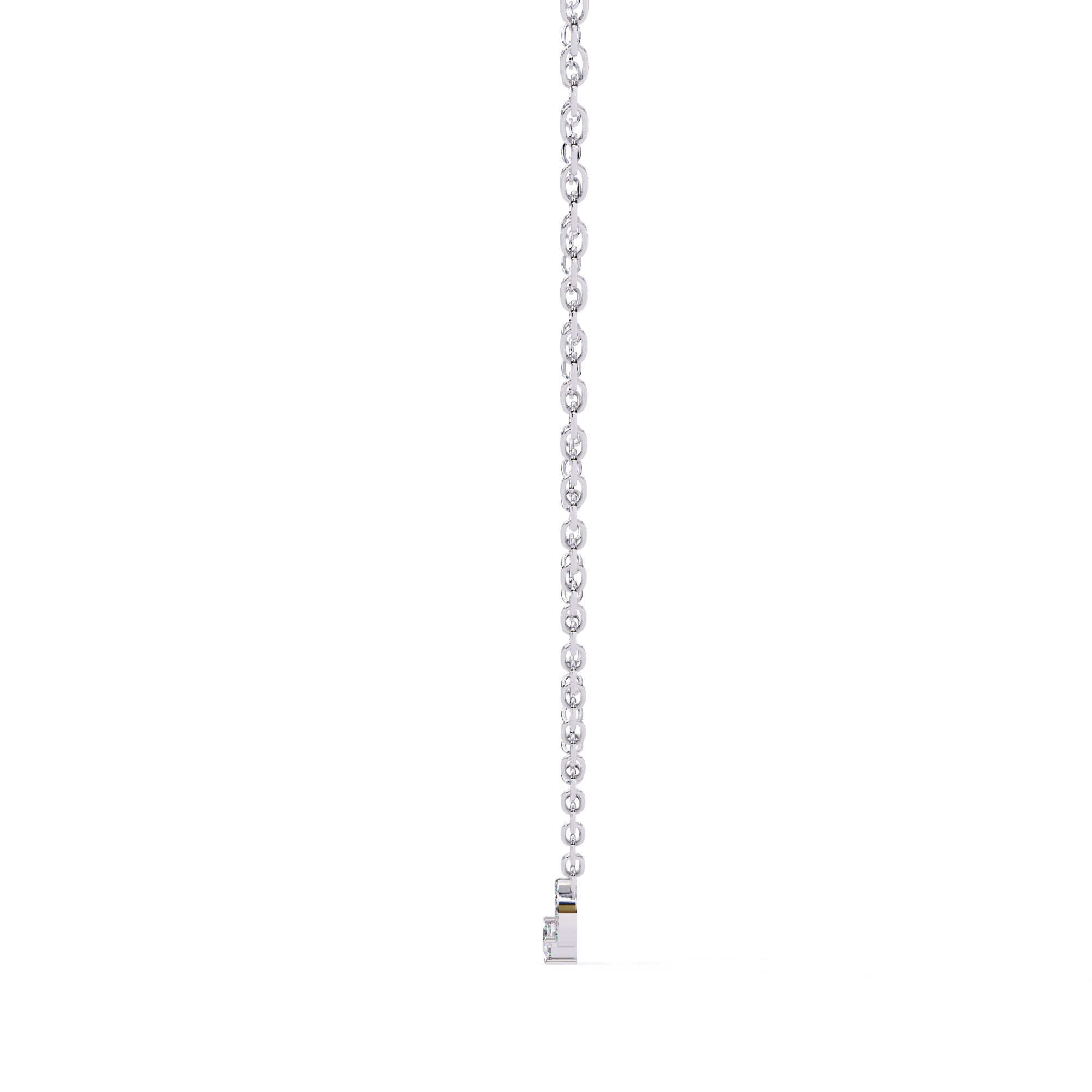 White Gold pendant chain with tiny diamond detail