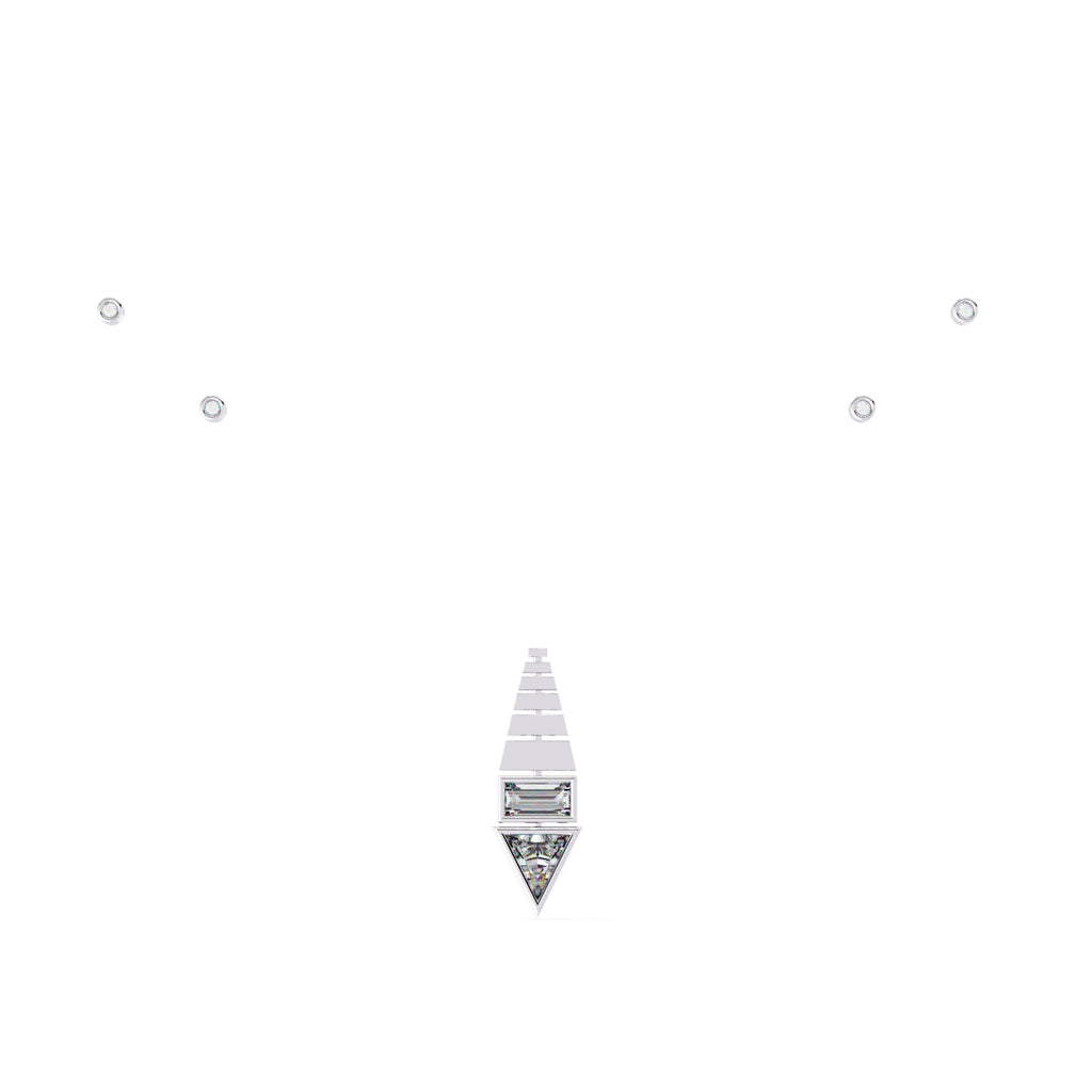 Triangular-shaped diamond pendant in White Gold