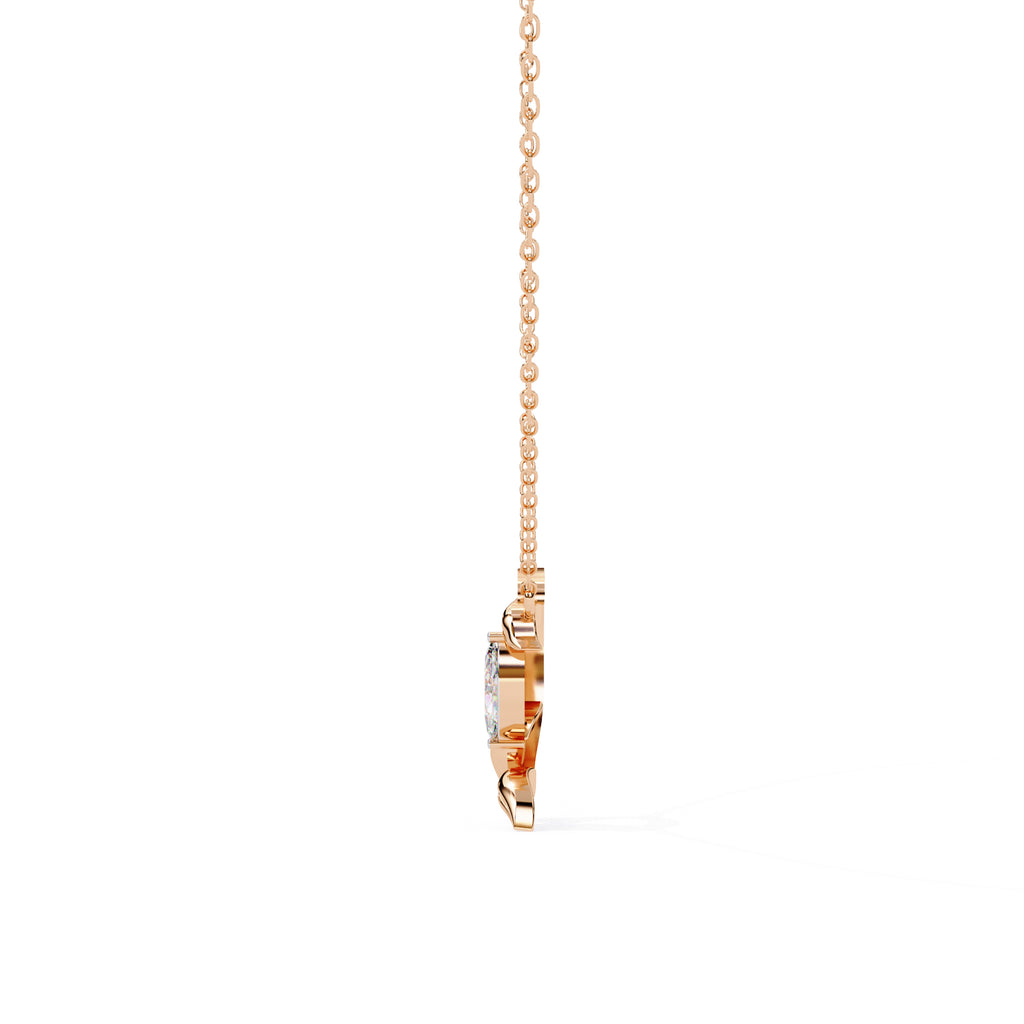 Rose Gold leaf diamond necklace