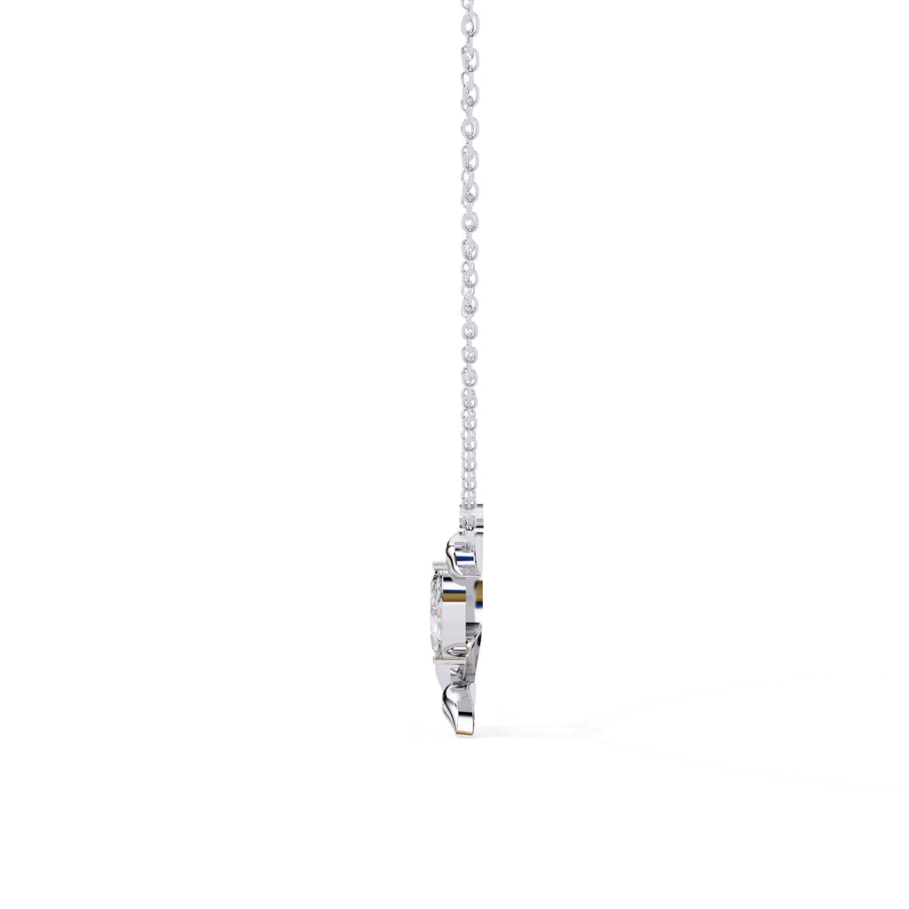 White Gold leaf diamond necklace